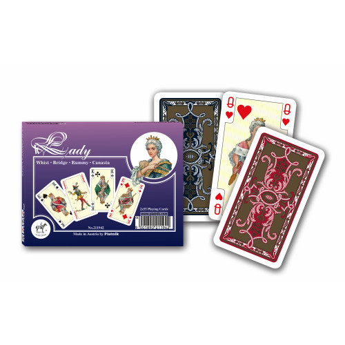 Carti de joc "Lady", Piatnik (Austria), 2 pachete de format redus, 89x51mm,  in cutie de lux